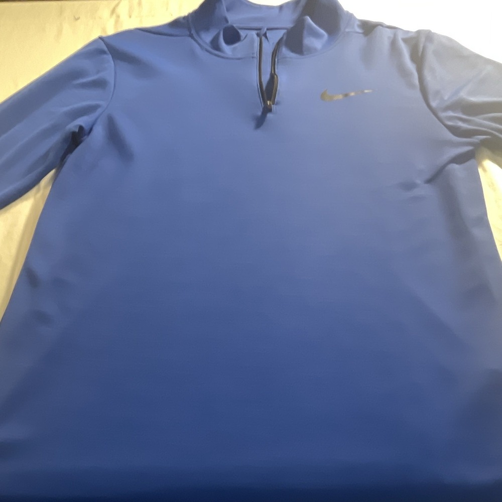 Nike Dri-FIT Men's Athletic Fit Blue 1/4 Zip Mock Neck Pullover Size S - Picture 2 of 10